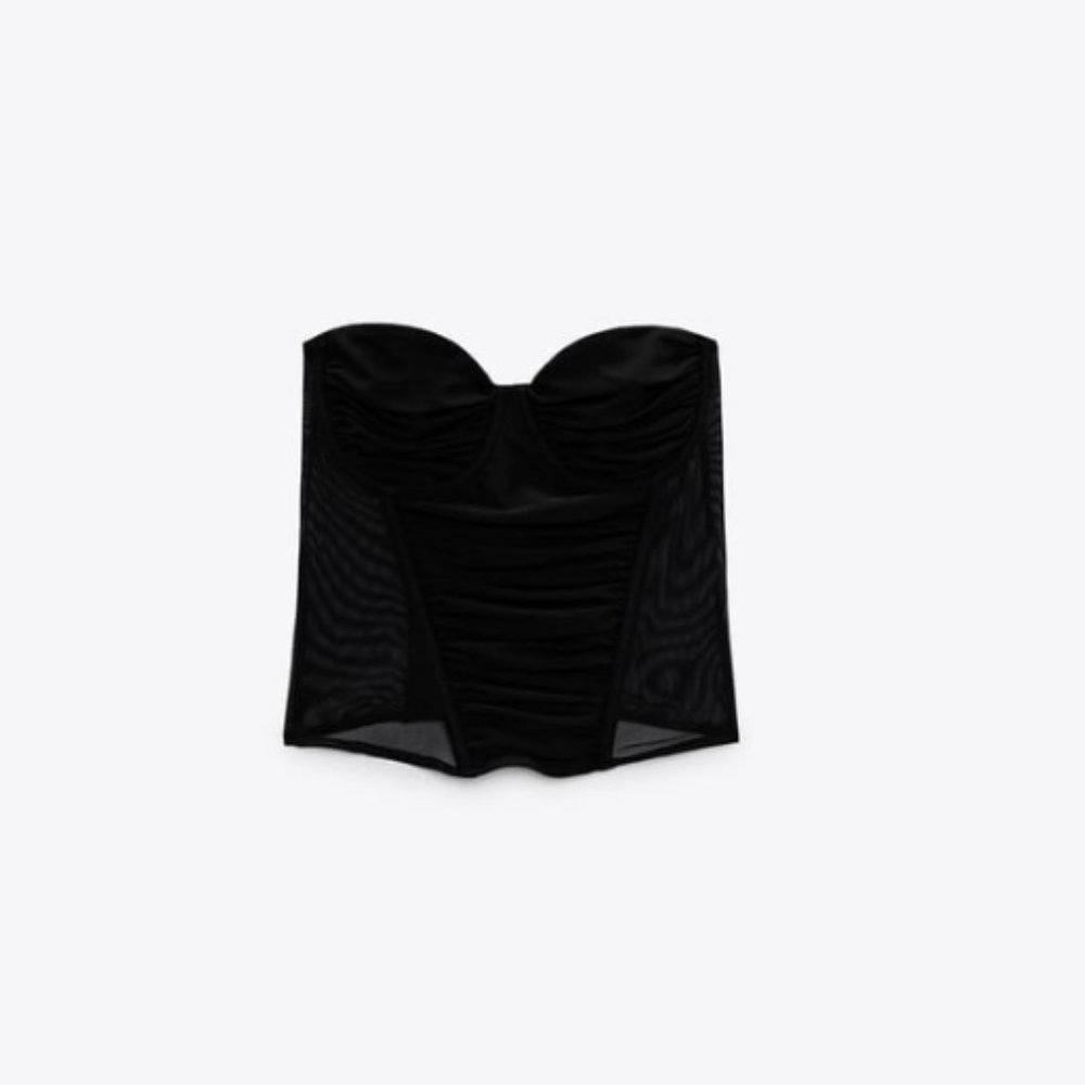 Tulle Bustier Corset Crop Top